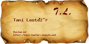 Tani Lestár névjegykártya